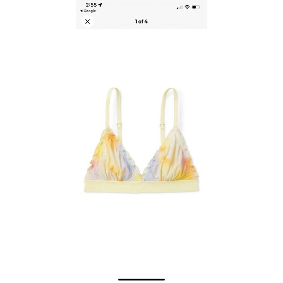 DIANE VON FURSTENBERG For Target Size M Bralette Yellow Lace Ruffles - Picture 3 of 11